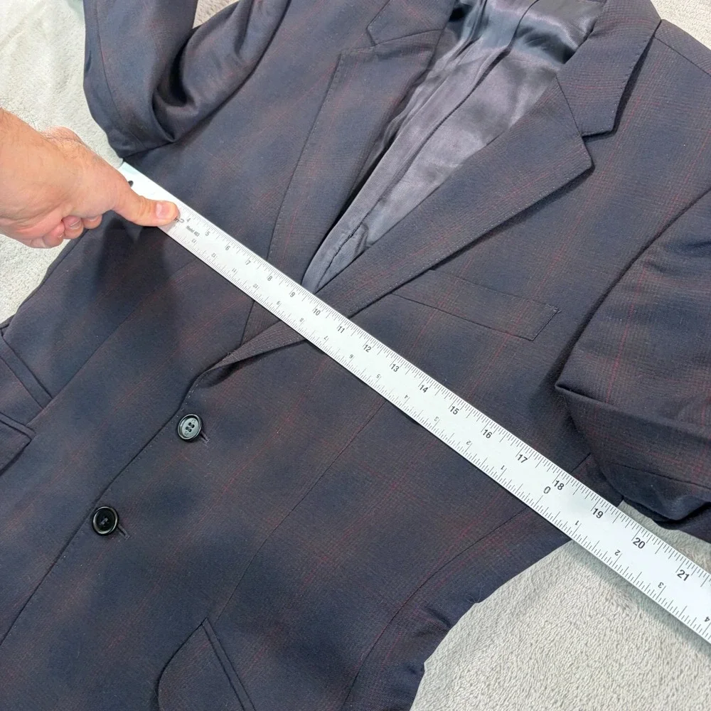 Paul Smith Sports Coat Blazer Jacket 38 Navy Multi Plaid Wool Designer $1295‎